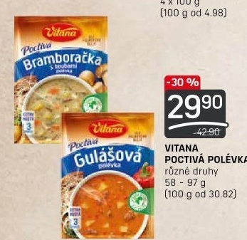 Instantní polévky Poctivá polévka Vitana