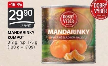 Kompot mandarinky Dobrý Výběr