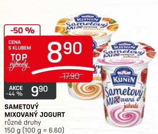 Ochucený jogurt sametový Mlékárna Kunín