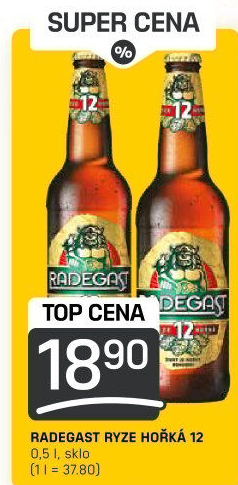 Pivo světlý ležák 12° Ryze hořká Radegast