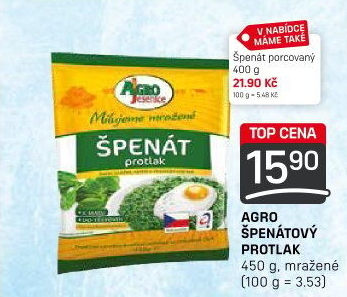 Špenátový protlak mražený Agro Jesenice