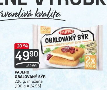 Sýr obalovaný mražený Pajero