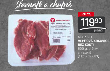 Vepřová krkovice bez kosti Maso uzeniny Písek