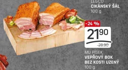 Vepřový bok uzený bez kosti Maso uzeniny Písek