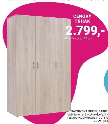 ŠATNÍKOVÁ SKŘÍŇ „BASIC 3“