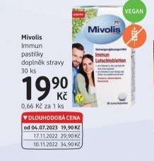 Doplněk stravy pastilky Immun Mivolis