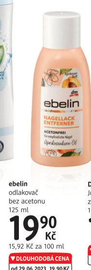 Odlakovač na nehty bez acetonu Ebelin