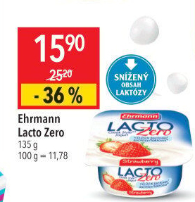 Dezert tvarohový bez laktózy Lacto Zero Ehrmann