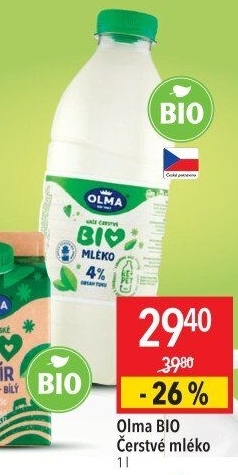 Mléko čerstvé Bio Olma - 3,5% plnotučné