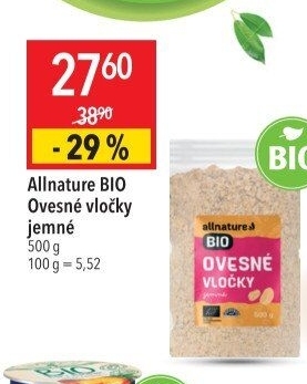 Ovesné vločky bio Allnature