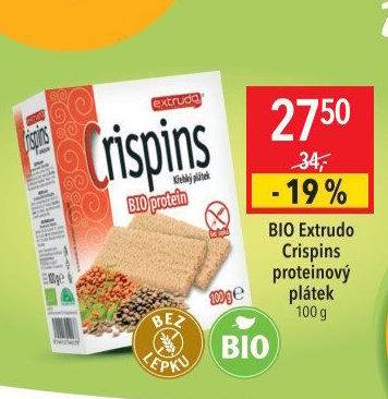 Plátky křehké bio protein Crispins Extrudo