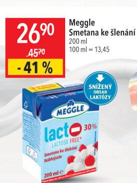 Smetana ke šlehání 30% bez laktózy Meggle