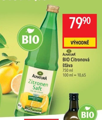 Šťáva citronová bio Alnatura