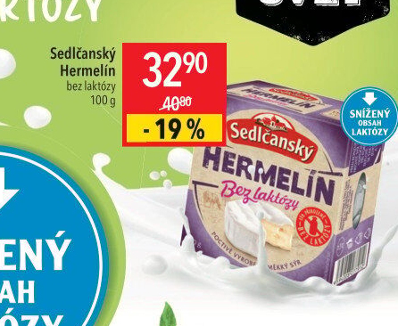 Sýr Hermelín bez laktózy Sedlčanský