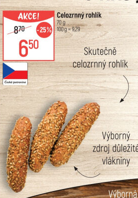 Celozrnný rohlík