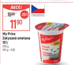 Zakysaná smetana 15% My Price