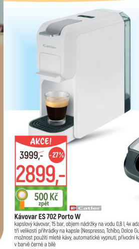 Kapslový kávovar Catler ES 702 Porto W