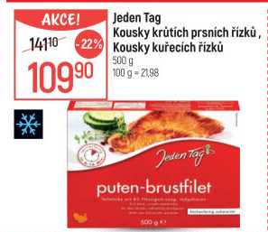 Kousky krůtích prsních řízků mražené Jeden Tag