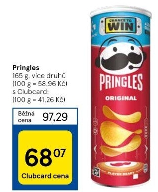 Chipsy Pringles - tubus