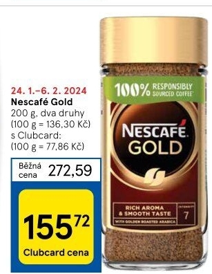 Instantní kávy Nescafé Gold