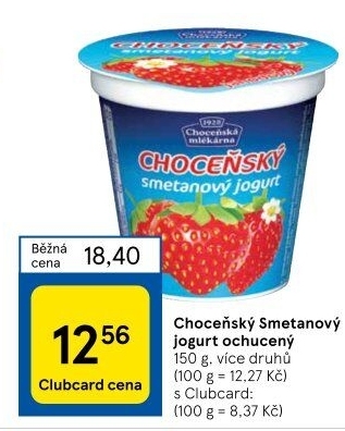 Jogurt smetanový ochucený Choceňský