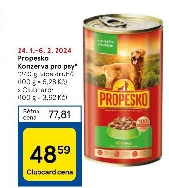 Konzerva pro psy Propesko