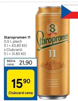 Pivo světlý ležák 11° Staropramen