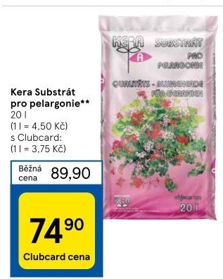 Substrát pro muškáty / pelargonie Kera