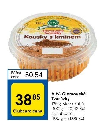 Sýr tvarůžky olomoucké A.W.
