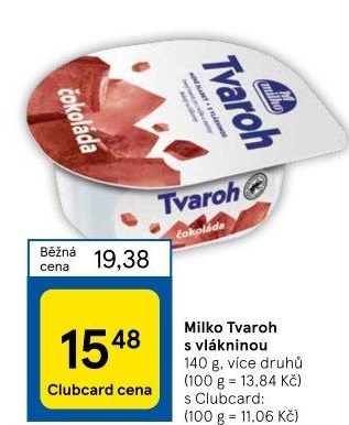 Tvaroh s vlákninou ochucený Milko