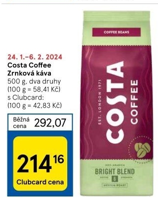 Zrnkové kávy Costa Coffee