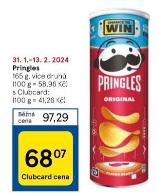 Chipsy Pringles - tubus
