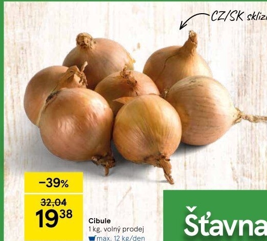 Cibule kuchyňská žlutá
