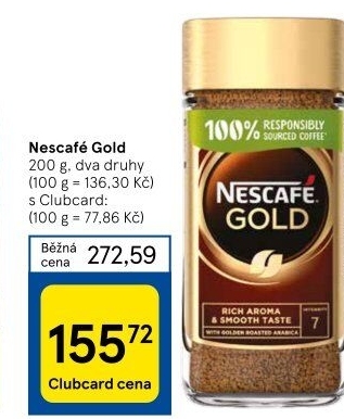 Instantní kávy Nescafé Gold