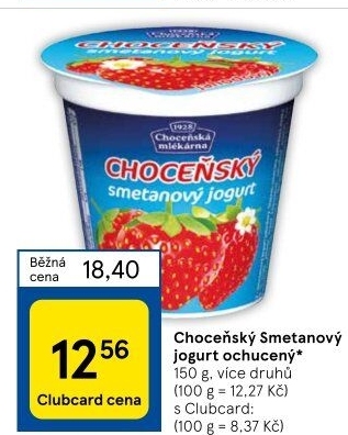 Jogurt smetanový ochucený Choceňský