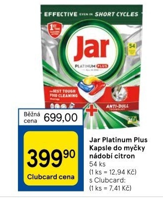 Kapsle do myčky Platinum Plus Jar