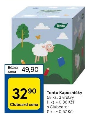 Papírové kapesníčky 3vrstvé Tento - box