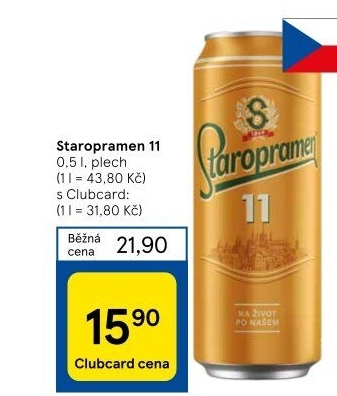 Pivo světlý ležák 11° Staropramen