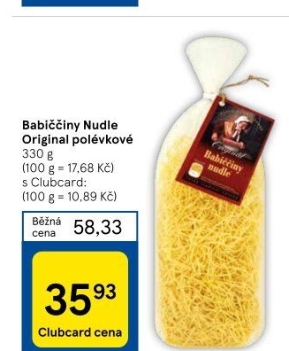 Polévkové nudle Babiččiny Druid