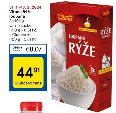 Rýže loupaná dlouhozrnná Vitana