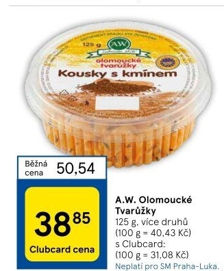 Sýr tvarůžky olomoucké A.W.