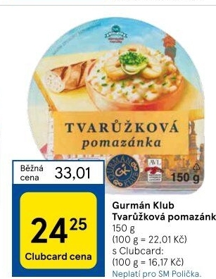 Tvarůžková pomazánka Gurmán klub