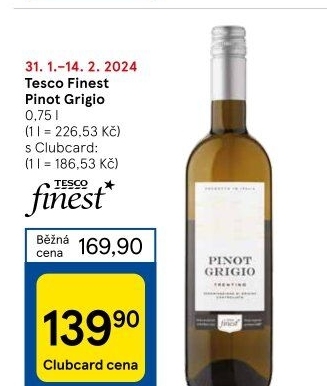 Víno Pinot Grigio Tesco Finest