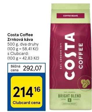 Zrnkové kávy Costa Coffee