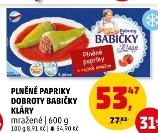 Papriky plněné v rajské omáčce mražené Dobroty babičky Kláry