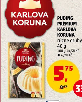 Pudink Prémium Karlova Koruna