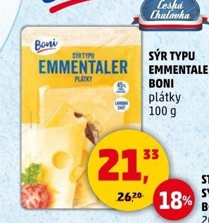 Sýr ementálského typu Boni