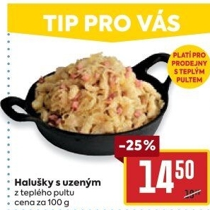Halušky s uzeným masem