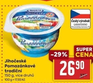 Tradiční pomazánkové Jihočeské Madeta