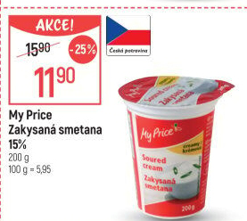 Zakysaná smetana 15% My Price
